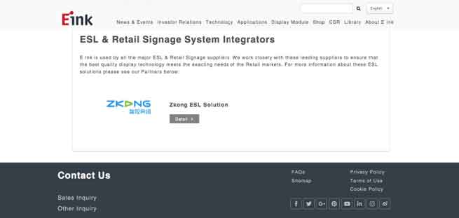 Zkong is on the top of E-ink’s partner list